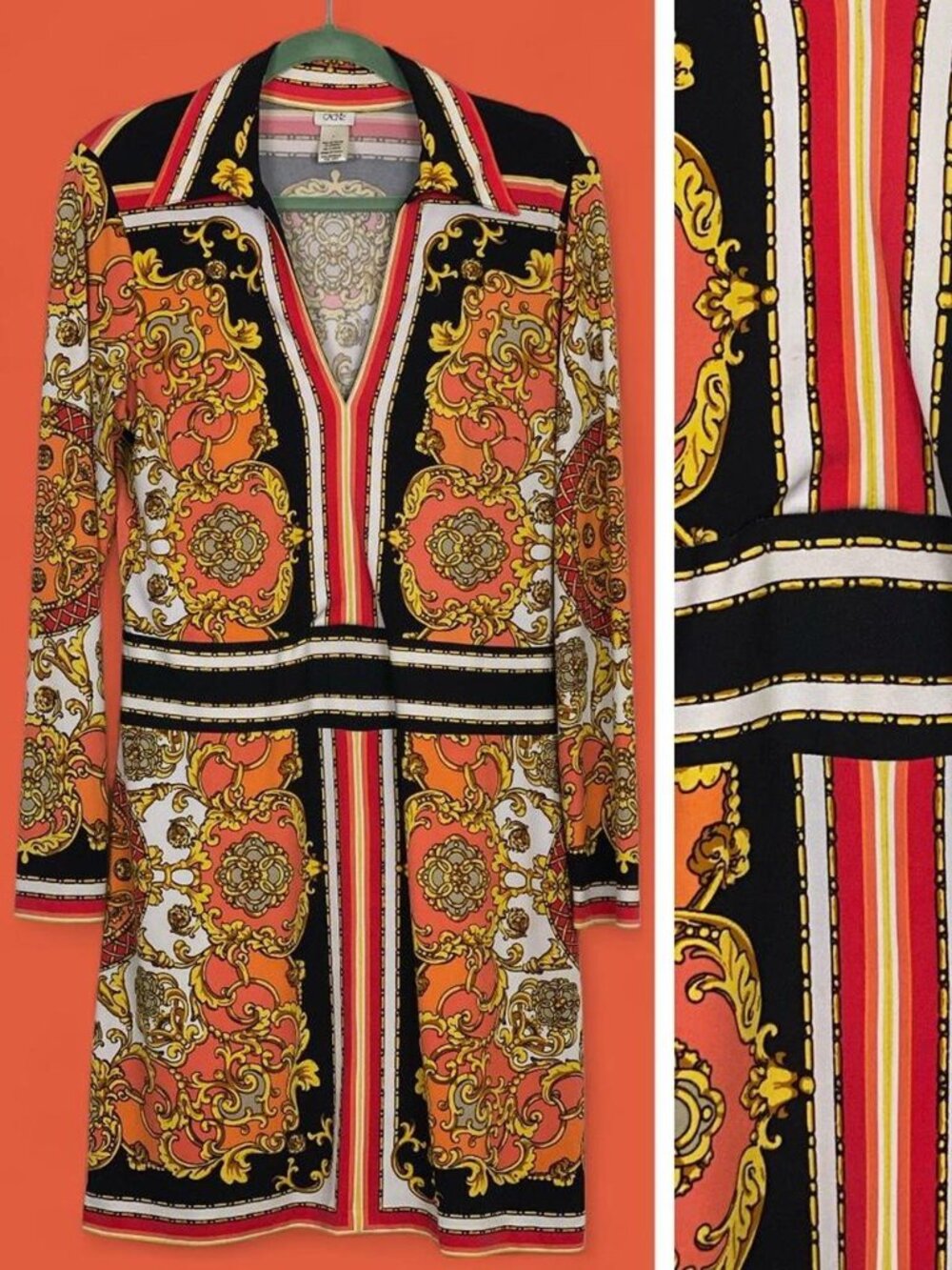 Cache Orange and Black Dress